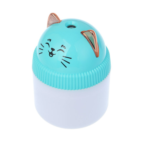 LEBEN Увлажнитель воздуха Котик, 220мл, подсветка, 11x8x8см, питание 5В/0.4А от USB, 2Вт