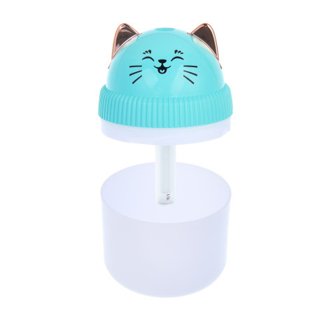 LEBEN Увлажнитель воздуха Котик, 220мл, подсветка, 11x8x8см, питание 5В/0.4А от USB, 2Вт