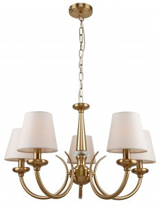 Rivoli люстра 2073-305 Carissa 5хЕ14 40W 720х720х1000 латунь, бежевый 55517