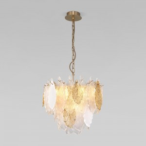 Bogate's св-к подвесной 40W E14 8x40W 500х500х1200 золото/прозр/бел. Умный дом Leaf 369/8 a065314