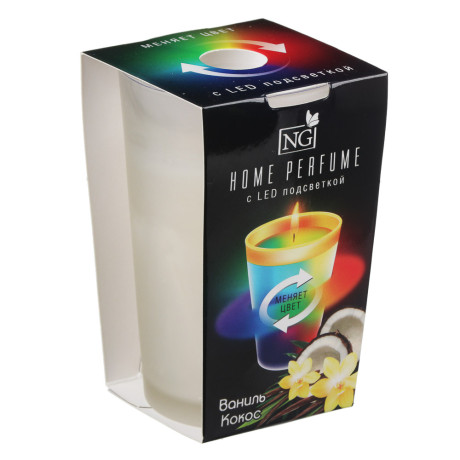 NEW GALAXY Свеча ароматизированная с LED подсв.,ваниль/кокос,пачули/орхид.,мистич.сад,райск.насл.
