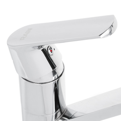 RAIN Смеситель для кухни Гранат, длинный плоский излив, картридж 40мм, гайка, латунь, хром