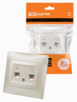 TDM Лама роз. СУ 1 мест. тел RJ11 + комп. RJ45 перламутр SQ1815-0819