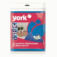 Салфетки вискозные 35*40см,2шт/уп,универсальные,023030/ YORK