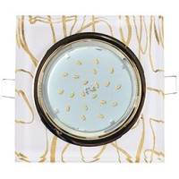 Ecola GX53 H4 5311 св-к Стекло Квадрат скошенный край золото-золото на белом 38x123 FG53SNECH (10!)