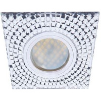 Ecola DL1658 MR16 GU5.3 св-к  Стекло прозр. мозаика зерк./хром 28x95 FC16SGECB (10!)