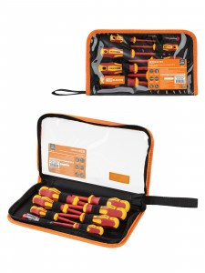 TDM Набор отверток диэлектр. №3, тканевый пенал, 8 предметов, до 1000В, ПрофиЭлектрик SQ1017-1203