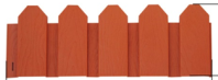Ограждение "Дачник" (1 комплект 3 метра, 6 шт х 50см, высота 18см), цвет коричневый
