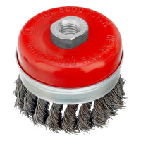 Щетка для УШМ Heavy Duty, 80 мм, М14, &quot;чашка&quot;, крученая проволока 0.5 мм Matrix