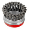 Щетка для УШМ Heavy Duty, 80 мм, М14, "чашка", крученая проволока 0.5 мм Matrix