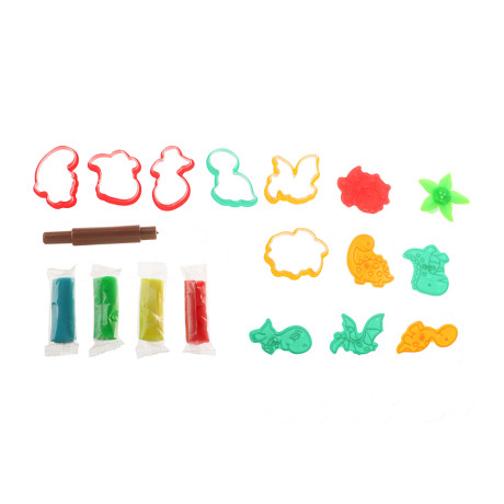 ХОББИХИТ Набор для лепки с формочками, полимер, ABS, 17х21х4см, 4 дизайна