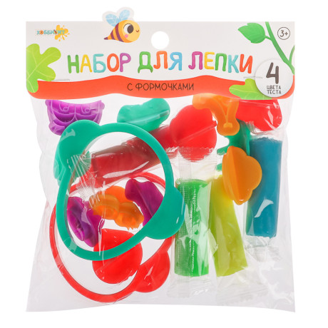 ХОББИХИТ Набор для лепки с формочками, полимер, ABS, 17х21х4см, 4 дизайна