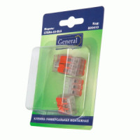 GENERAL клемма СМК 221-413 с рычагом 3х(0,08-4мм2), 32А (цена за BL5) GTER4-03-BL5 800410