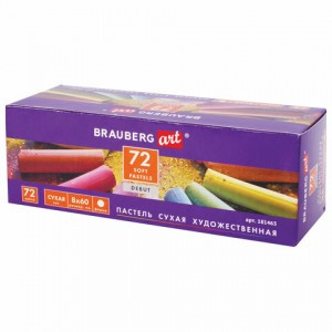 Пастель сухая художественная BRAUBERG ART "DEBUT", 72 цвета, круглое сечение, 181463