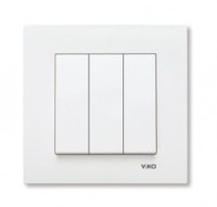 VIKO by Panasonic KARRE  выкл. СУ 3 клав. вертик. (12шт.) бел.  10А  90960068