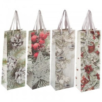 Подарочный пакет для бутылки &quot;Праздник&quot; Волшебная страна 12*9x35 см.(кратн 12!!!)