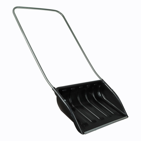 Скрепер-движок для снега, 710х530мм, пластик. ковш, оцинк. планка, метал.ручка с п/о