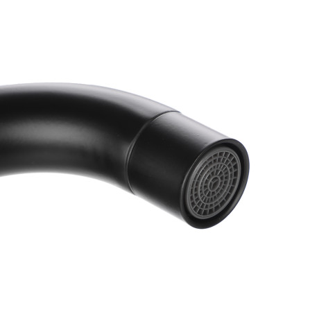 СоюзКран Смеситель для кухни, поворотный излив 30см, картридж 35мм, нерж. сталь, черный SS01-R133