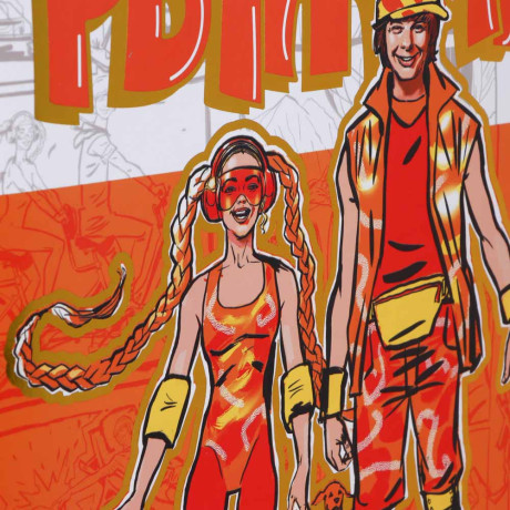 РЫЖИЙ Пакет подарочный из высококач. бумаги с фольгированным слоем, 26х32x10 см, 210 гр., 2 дизайна