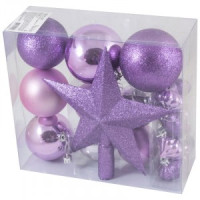 Набор Шары + звезда  SYCB17-519, 18 шт/набор 8 см, 7 см, 6 см, 4 см, звезда 21 см Волшебная страна