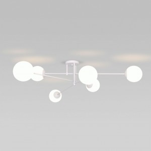 EUROSVET Люстра 6x60W E27 IP20 1428х1428х400 мет белый/стекло/бел матов Умный дом 30181/6 a062215