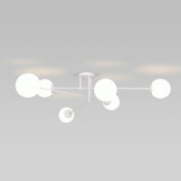 EUROSVET Люстра 6x60W E27 IP20 1428х1428х400 мет белый/стекло/бел матов Умный дом 30181/6 a062215