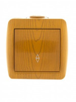 Lezard Ната выкл. ОУ 1 кл. 10А (проходн.) ольха (корпус PC) 710-0700-105