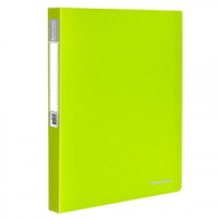 Папка на 2 кольцах BRAUBERG &quot;Neon&quot;, 25 мм, внутренний карман, неоновая, зеленая, до 170л., 0,7 мм, 2