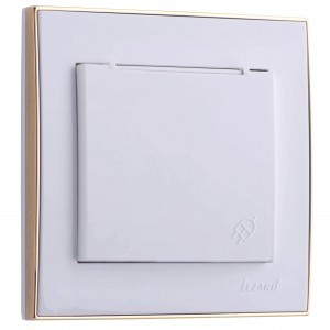 Lezard RAIN роз. СУ 1 мест. бел. с бок. вст. золото, земля, керамика, крышка (корп.PC)  703-0226-123