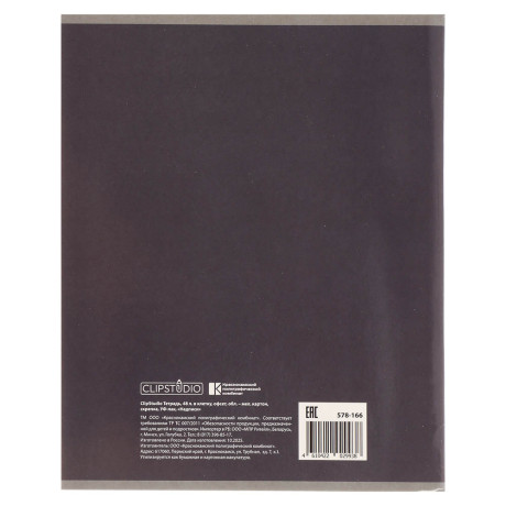 ClipStudio Тетрадь 48л. в клетку, офсет, обл. мел.картон, скрепка, УФ-лак, "Надписи" 4 диз.