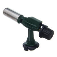 ЕРМАК Горелка газ. с пьезорозжигом, цанговый захват, шир. сопло, алюминиевый корпус, 14х4х7,5см