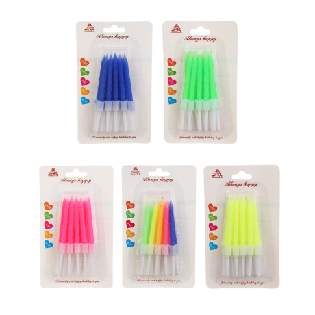 Fntastic Набор свечей для торта, 10 шт, 5,7 см х 5 мм, парафин, пластик, микс