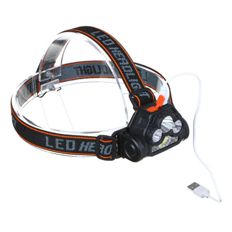 ЕРМАК Фонарь налобный, XPE+LED, 6 режимов, 600мАч, красный свет, 75х55х38 мм