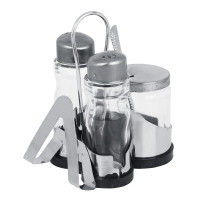 VETTA Набор для соли, перца и горчицы с салфетницей &quot;Комфорт&quot;, h13см, нерж. сталь, стекло