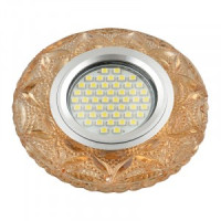 Fametto DLS-L149 GU5.3 св-к встр, Luciole  стекло 95(65)x20 прозрачный/светло-корич, подсветка LED3W