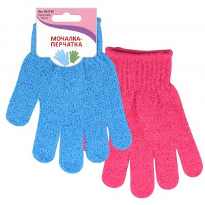 Мочалка-перчатка (кратность 12шт!!!), нейлон MJ17-36 Мультидом