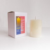 Фигура новогодняя «Светодиодная свеча воск 1» т.белый, 100x75мм,АААx3 (не в компл.), Funray