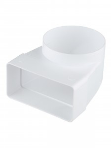 TDM Соединительное колено 90 гр. плоск. Воздуховода вент с кругл. 60х120/d100  SQ1807-1754