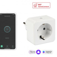 EKF HomeСonnect Wi-Fi Умная розетка 1 мест. (земля) ДУ белая RCS-1-WF