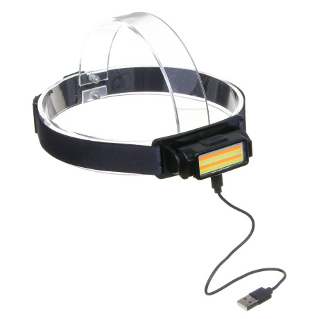 ЕРМАК Фонарь налобный, LED+COB, 4 режима, 500мАч, зарядка Туре-С, 80х33х33 мм, пластик, красный свет