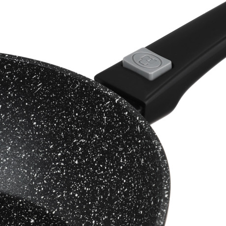 SATOSHI Оникс Сковорода глубокая литая d28см, антипригарное покрытие "мрамор", съемная ручка, индукц