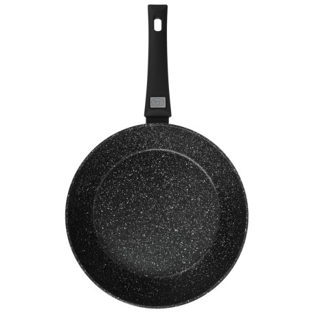 SATOSHI Оникс Сковорода глубокая литая d28см, антипригарное покрытие "мрамор", съемная ручка, индукц