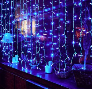 Гирлянда-занавес ул. ULD-C2030-240/TWK (мерц) 240LED син 3x2/24нит. соед,6мод, провод бел IP67 Uniel