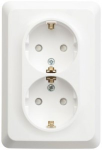 Systeme Electric Этюд роз. СУ 2 мест. бел. новый (пл.осн., земля, штор.) PC16-108B (10!)