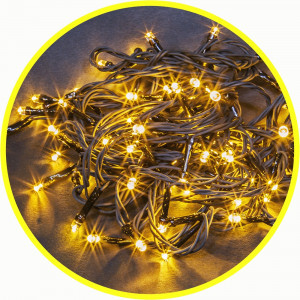 Гирлянда-нить 200LED т.-бел. 11,5м. 8реж., зел.пвх, IP20 NGF-S01-200WW-5-11.5m Navigator 61819