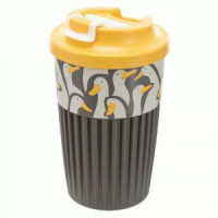 Стакан с клапаном "ГУСИ" 450мл, пластик, декор, серый 433277311 Бытпласт