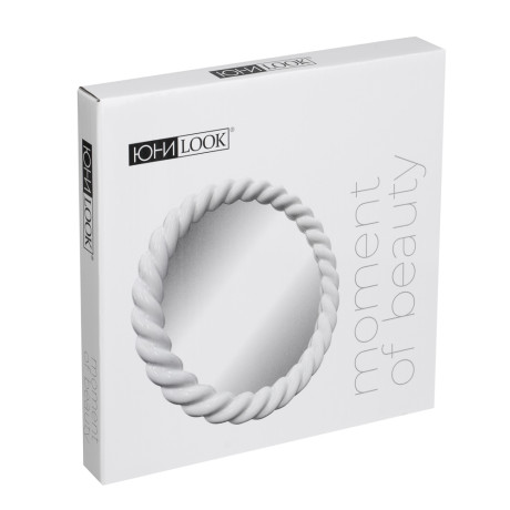 ЮНИLOOK Зеркало настольное круглое в витой рамке, пластик, стекло, диаметр 18,5см, 2 цвета