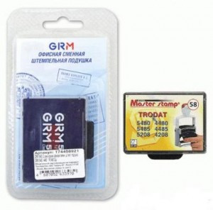 Подушка сменная, КОМПЛЕКТ 2 шт. для TRODAT (5485, 5480), сине-красная, европодвес, GRM 5480