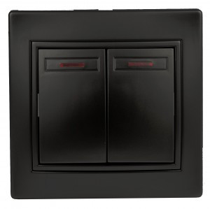 ЭРА Intro Plano выкл. СУ 2 кл. инд. 10А IP20, антрацит 8994