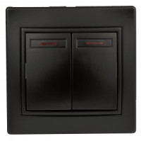 ЭРА Intro Plano выкл. СУ 2 кл. инд. 10А IP20, антрацит 8994